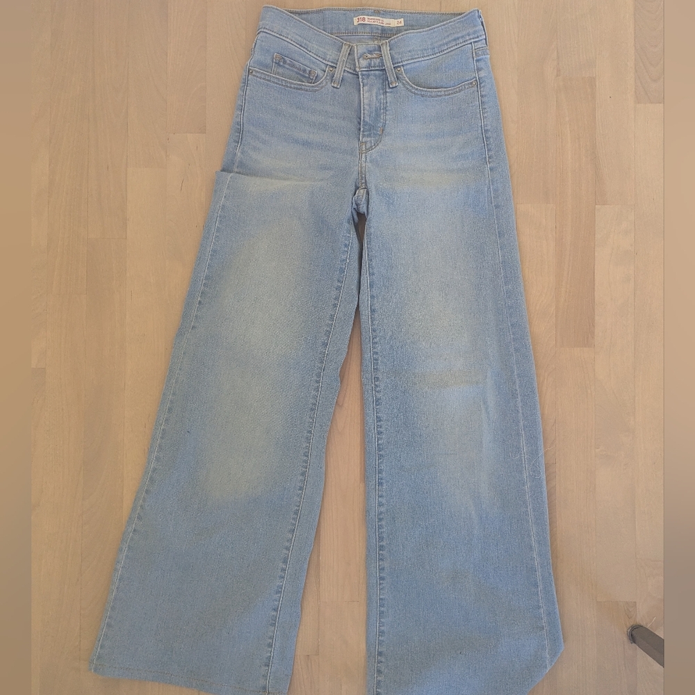 Levi's Light Blue Shaping Wide Leg Jeans